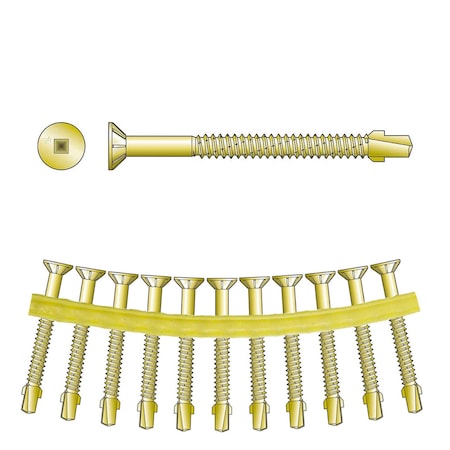 Quikdrive Self-Drilling Screw, #14, 3 in, Square Drive TB1475S